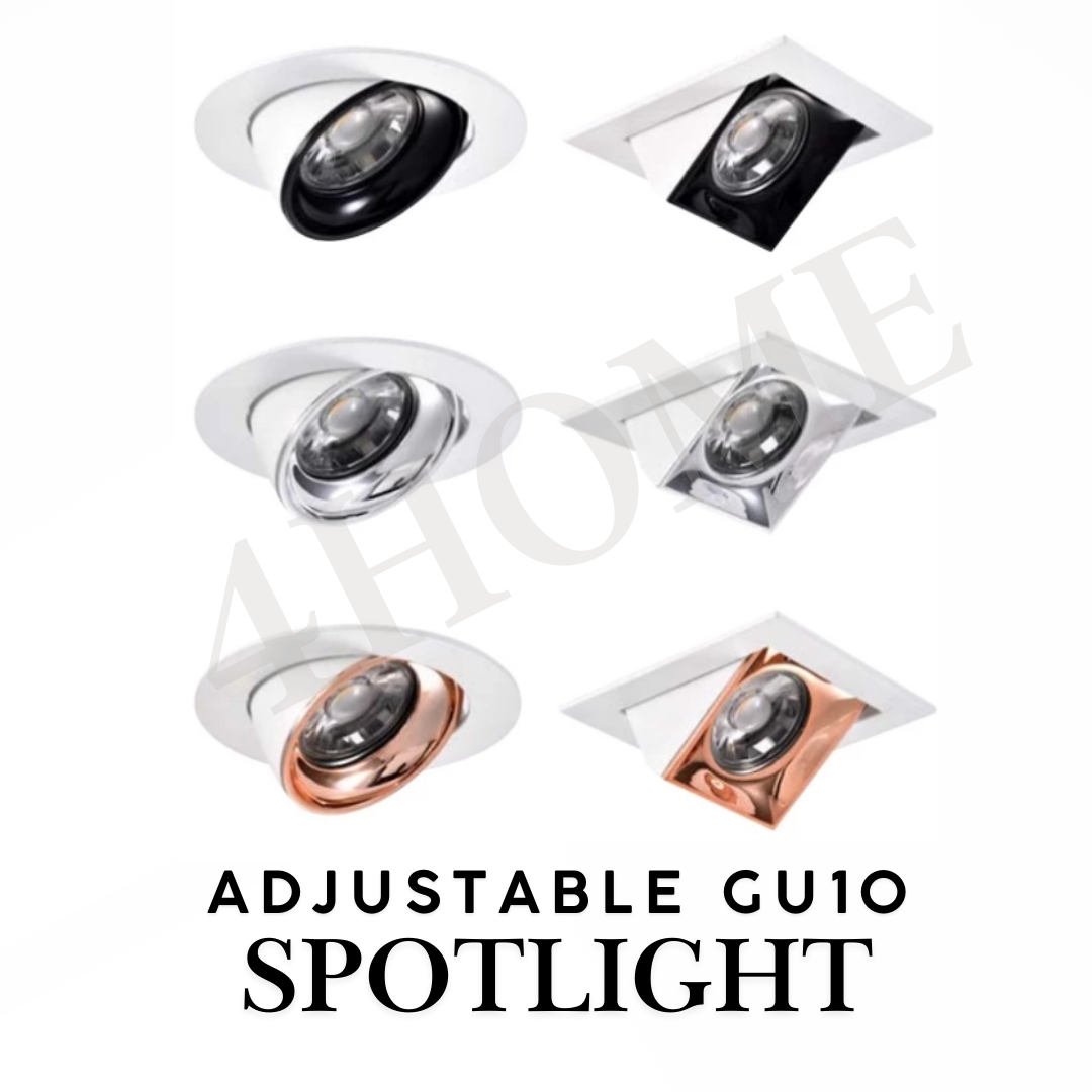 Recessed Retractable GU10 Spotlight Casing Adjustable Downlight Black Chrome Rose Gold 4HOME SINGAPORE - 4HOME