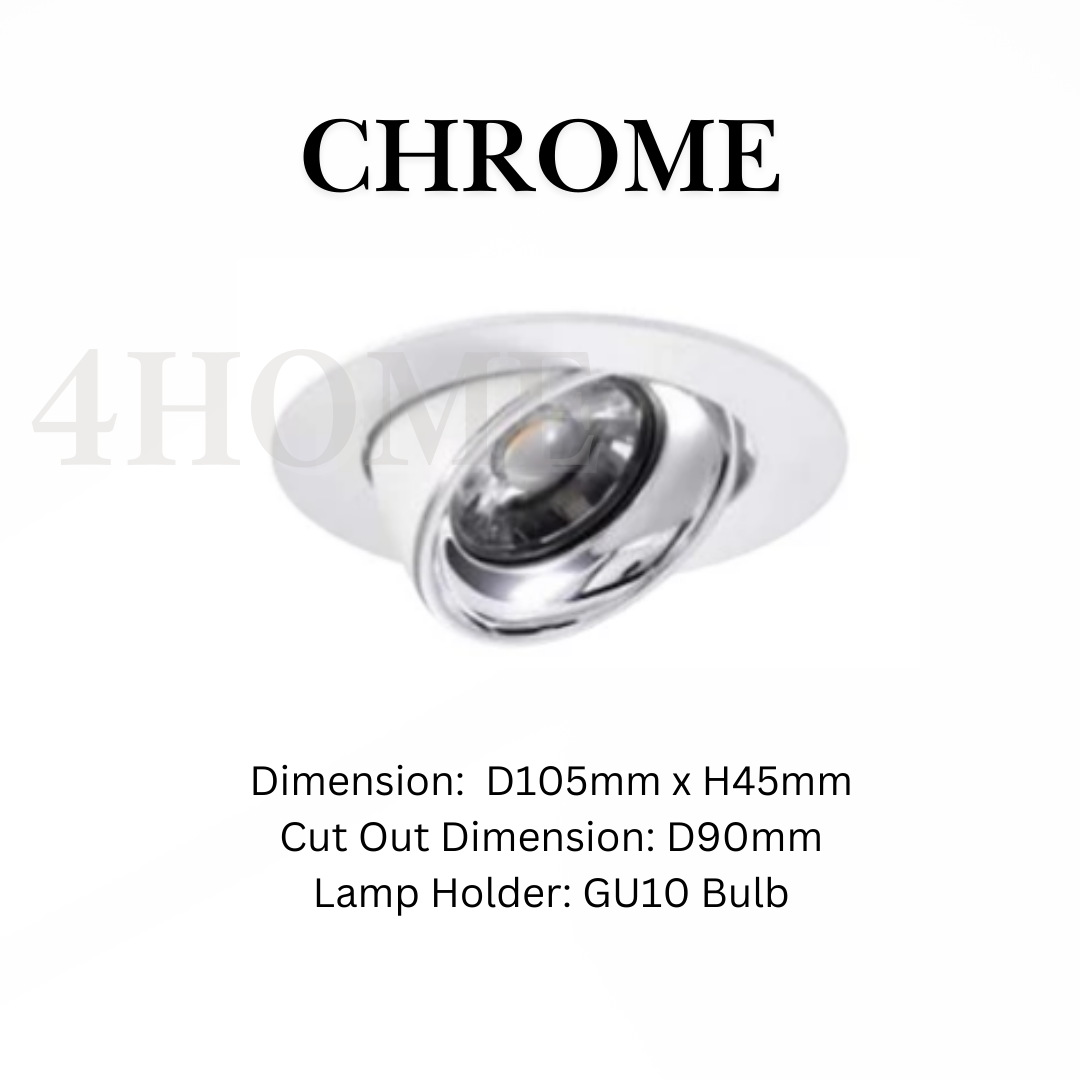Recessed Retractable GU10 Spotlight Casing Adjustable Downlight Black Chrome Rose Gold 4HOME SINGAPORE - 4HOME