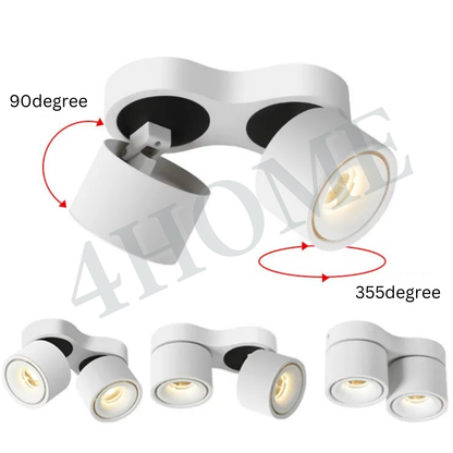 Premium White Black Single Head Double Head Halo Cylindrical Spotlight Surface Mounted Downlight 4HOME SINGAPORE - 4HOME