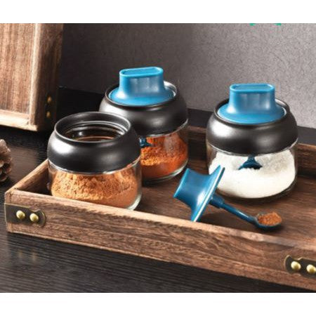 [Bundle/Single] Seasoning Salt Spice Condiment Glass Bottle Glass Jar with Spoon Kitchen Storage 4HOME SINGAPORE - 4HOME