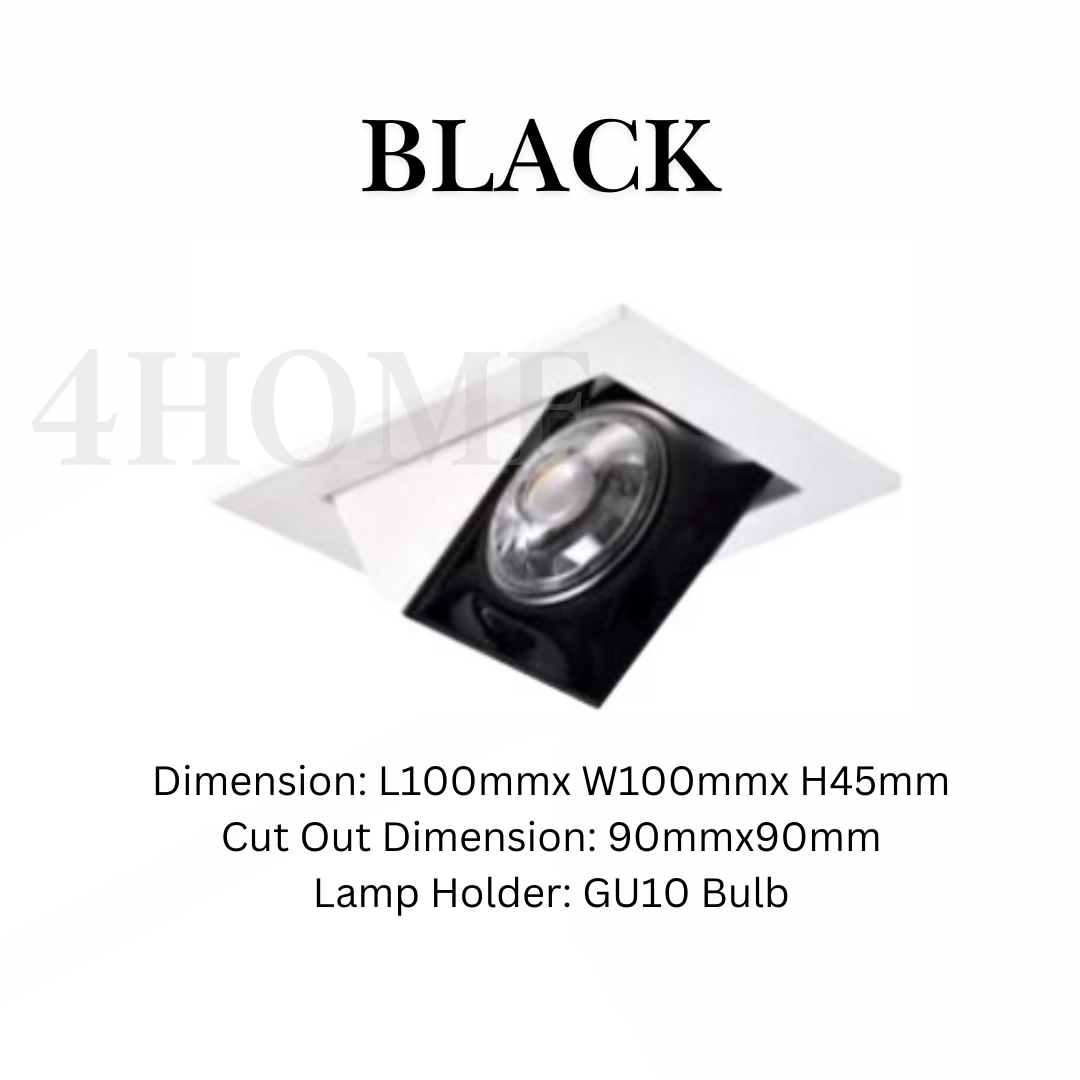 Recessed Retractable GU10 Spotlight Casing Adjustable Downlight Black Chrome Rose Gold 4HOME SINGAPORE - 4HOME