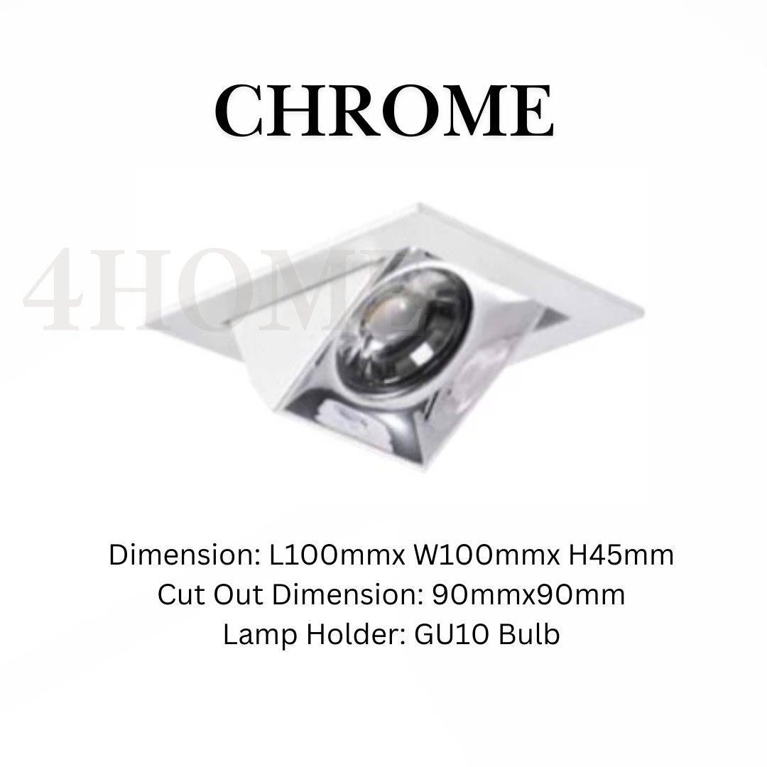 Recessed Retractable GU10 Spotlight Casing Adjustable Downlight Black Chrome Rose Gold 4HOME SINGAPORE - 4HOME