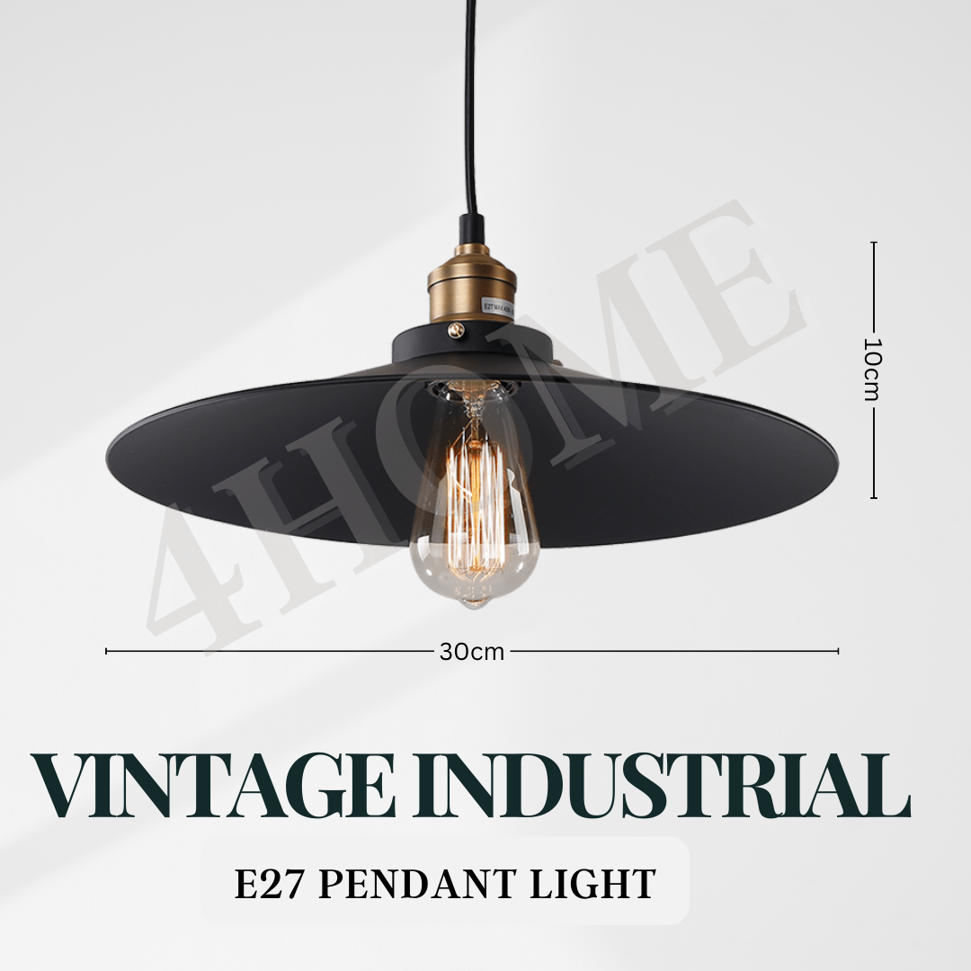 Premium Vintage Industrial Pendant Light E27 Edison Bulb Bedside Island Dining Cafe 4HOME SINGAPORE - 4HOME