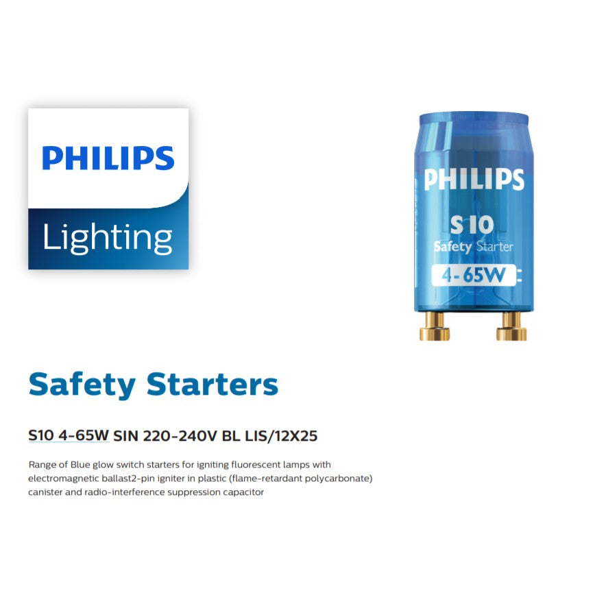 [Bundle of 5] Philips Fluorescent Tube Starter S10 S2-P 4HOME SINGAPORE - 4HOME