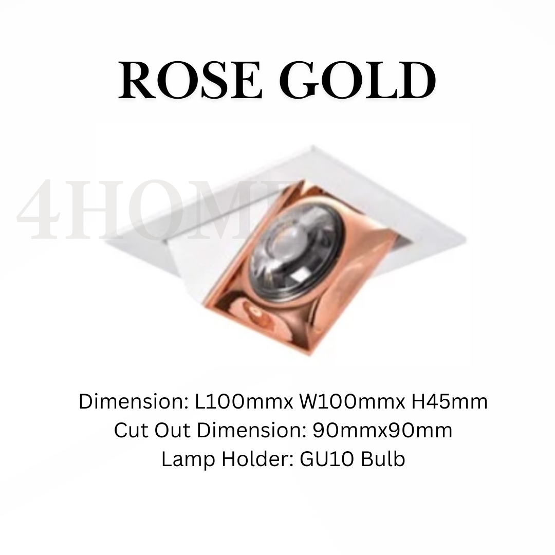 Recessed Retractable GU10 Spotlight Casing Adjustable Downlight Black Chrome Rose Gold 4HOME SINGAPORE - 4HOME