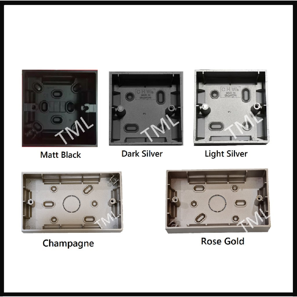 Legrand Galion Mallia Jovia Compatible Surface Mounting Box Black Silver Champagne Rose Gold Switch Socket Base 4HOME SINGAPORE - 4HOME