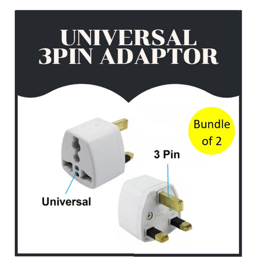 [Bundle of 2] 3Pin Universal Adaptor Plug 4HOME SINGAPORE - 4HOME