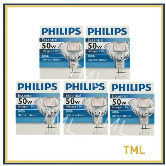 [Bundle 5/ Bundle 4] Philips Halogen Bulb 50W GU5.3 Essential MR16 12V 4HOME SINGAPORE - 4HOME