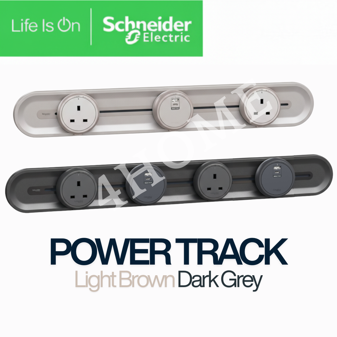 Schneider Power Track System – Modular Power Rail with Socket & USB Modules for Home, Office & Commercial Use