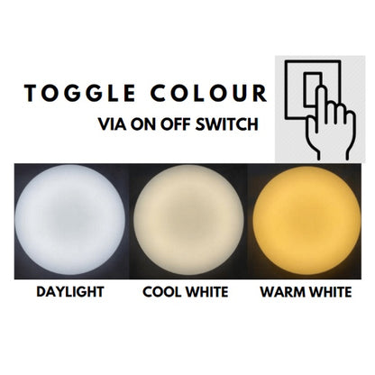 1YEAR WARRANTY Nordic LED Ceiling Light 3Tone 30W 48W with Wood 40cm 50cm 4HOME SINGAPORE - 4HOME
