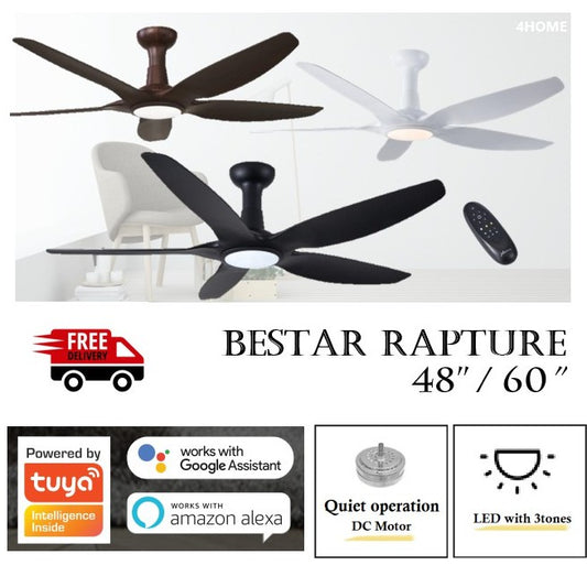 Bestar Rapture 48inch 60inch Wifi Smart DC Ceiling Fan 4HOME SINGAPORE - 4HOME