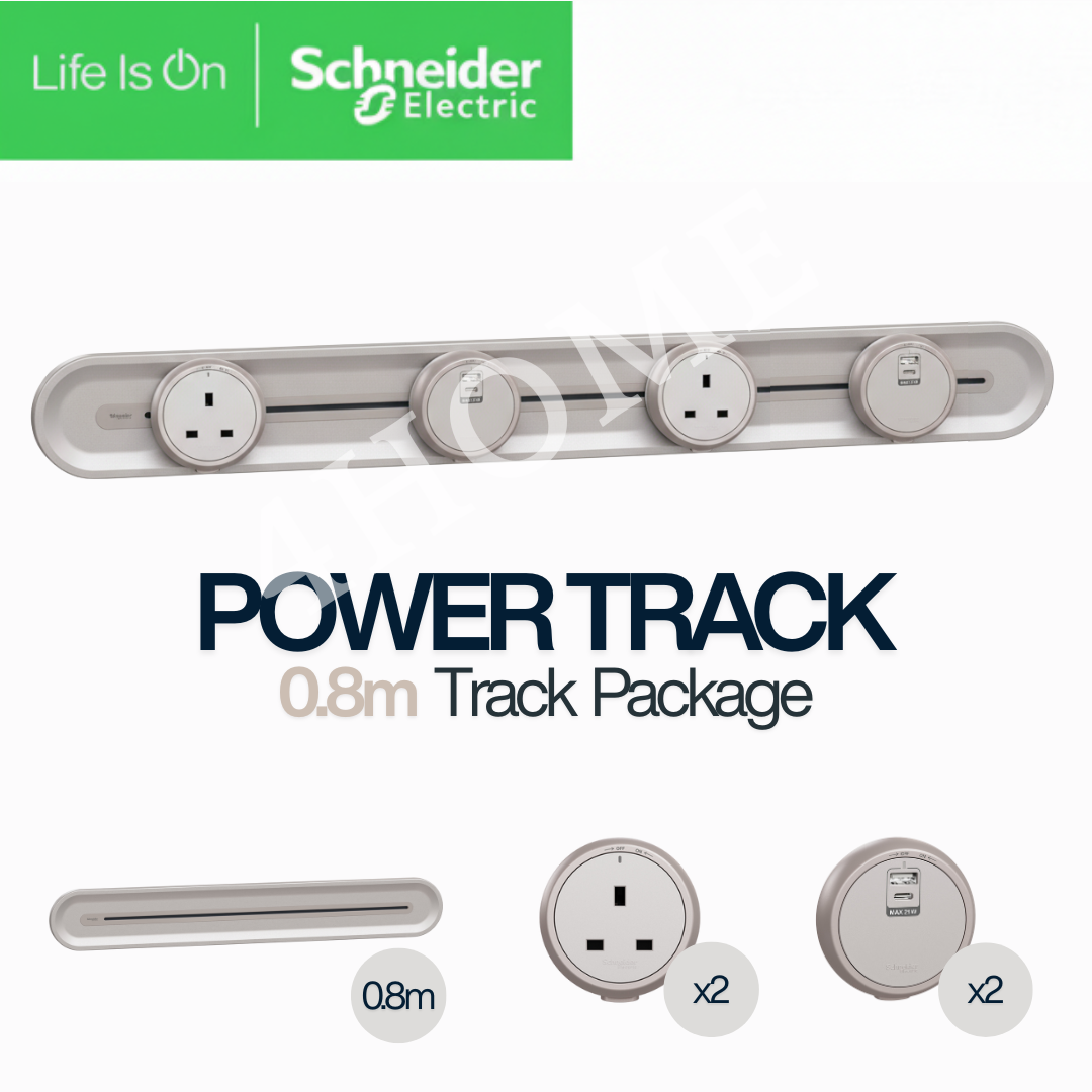 Schneider Power Track System – Modular Power Rail with Socket & USB Modules for Home, Office & Commercial Use