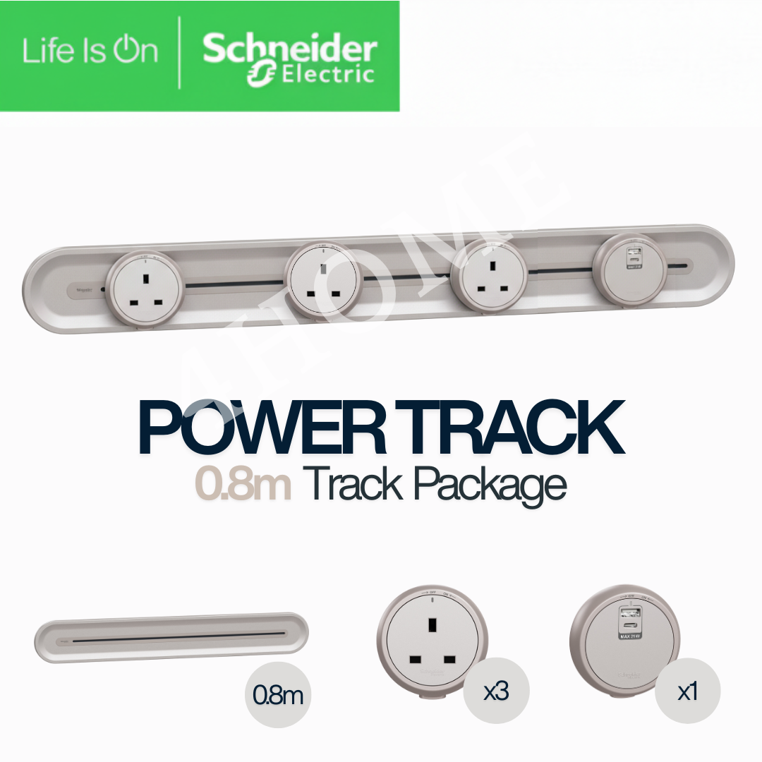 Schneider Power Track System – Modular Power Rail with Socket & USB Modules for Home, Office & Commercial Use