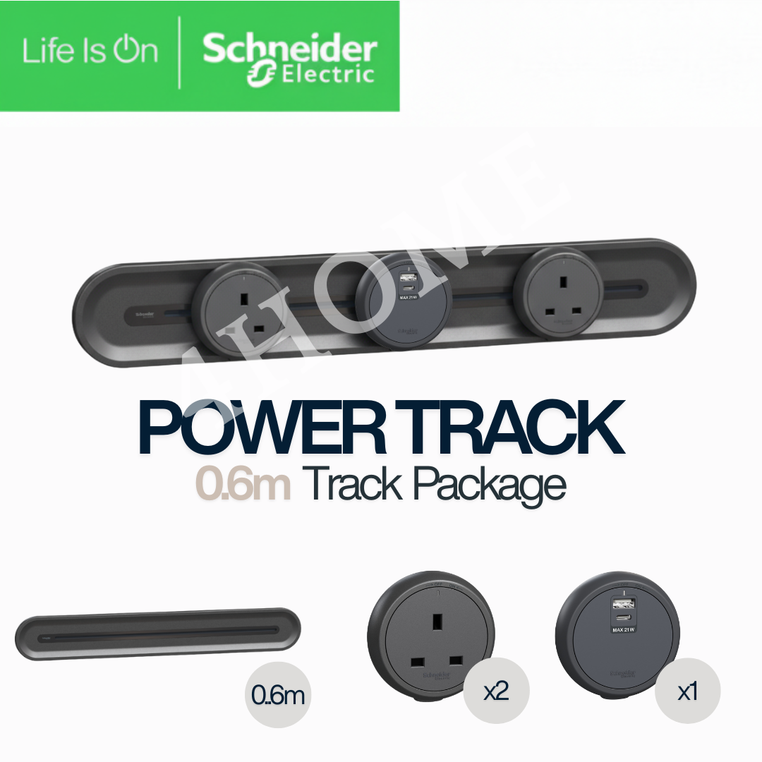 Schneider Power Track System – Modular Power Rail with Socket & USB Modules for Home, Office & Commercial Use