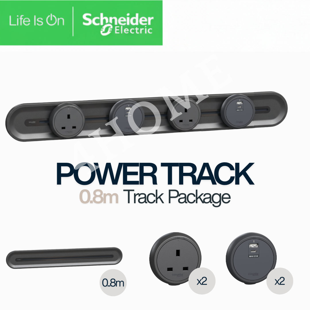 Schneider Power Track System – Modular Power Rail with Socket & USB Modules for Home, Office & Commercial Use
