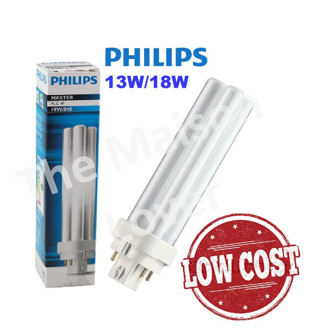 [Bundle of 4 / Bundle of 2] Philips Master PL-C / PLC 4 Pin 4P 13W 18W Light Tube 840 865 4HOME SINGAPORE - 4HOME