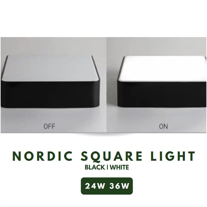 Nordic Square LED Ceiling Light 24W 36W 4HOME SINGAPORE - 4HOME