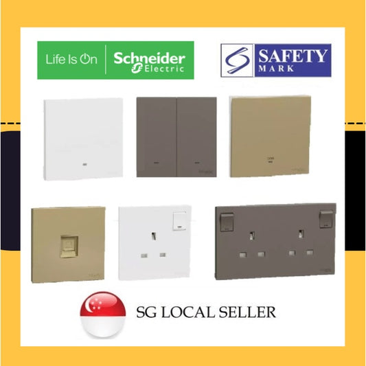 Schneider Avataron C Switch Socket Wine Gold Dark Grey White 4HOME SINGAPORE - 4HOME