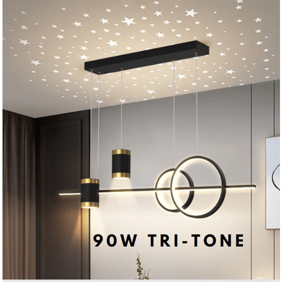 Premium Starry Black Gold Chandelier Pendant Light 90W Tri-tone 4HOME SINGAPORE - 4HOME