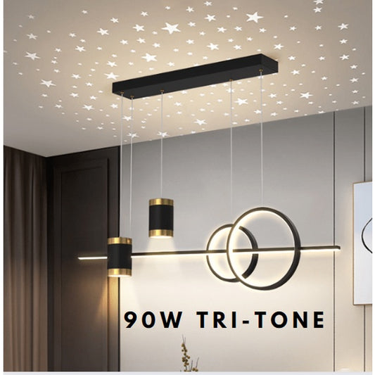 Premium Starry Black Gold Chandelier Pendant Light 90W Tri-tone 4HOME SINGAPORE - 4HOME
