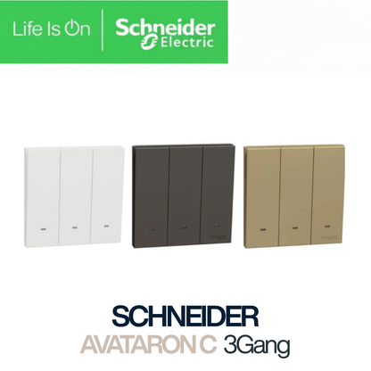 AVATARON C 3gang 1way 2way switch Dark Grey Wine Gold White