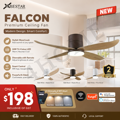 Bestar Falcon Smart DC Ceiling Fan 36" 46" 52" 