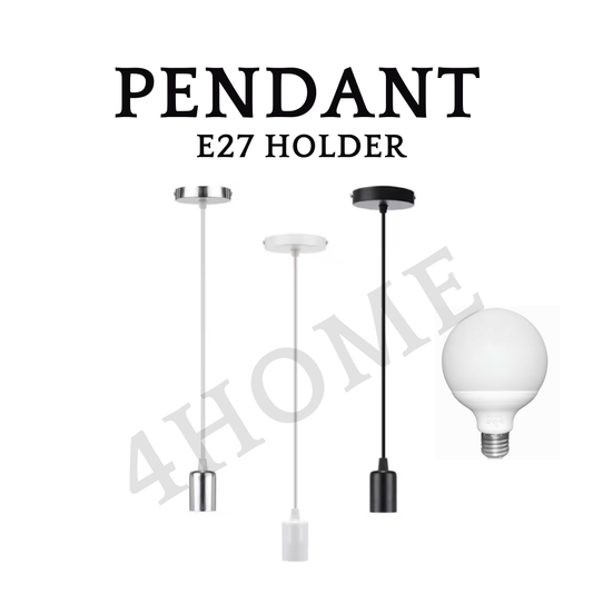 E27 Pendant Light Holder - Black, White | Easy Installation | Modern Pendant Lighting