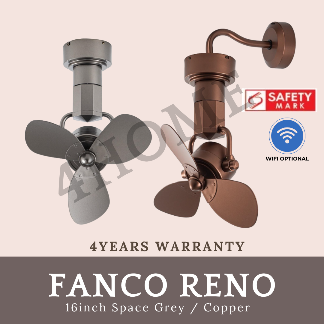 FANCO RENO DC Corner Fan 16inch Space Grey Copper remote control 4HOME