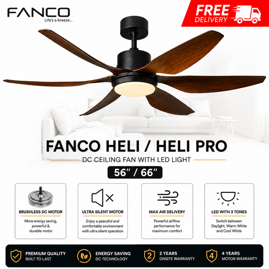 Fanco Heli Ceiling Fan with LED Light 