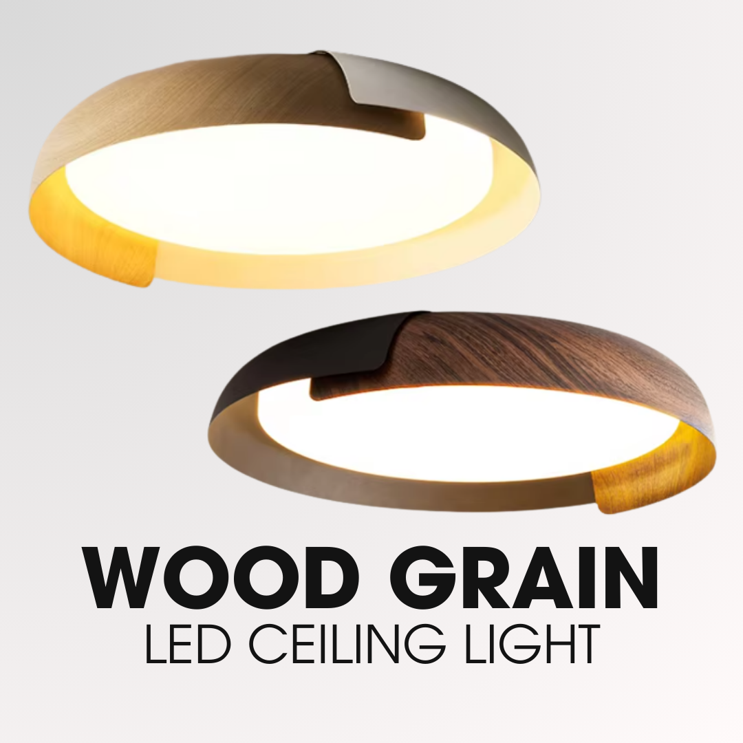 Harmony LED Ceiling Light 46cm White Light Wood Black Dark Wood