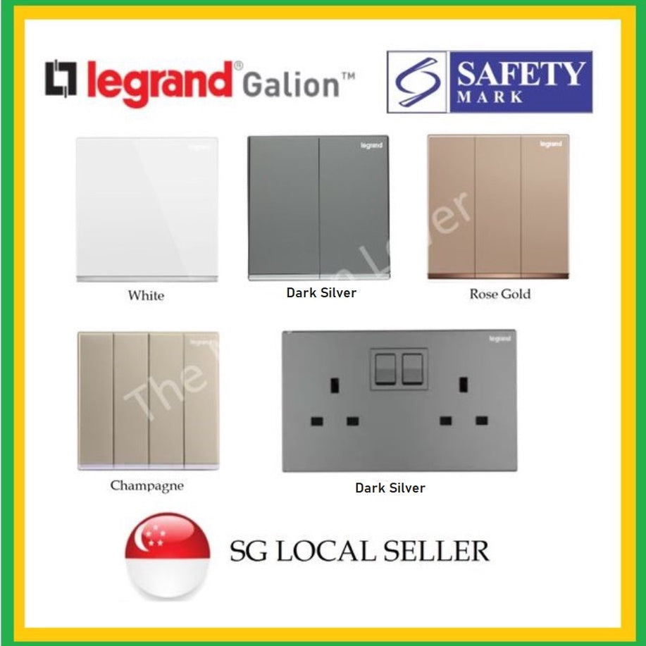Legrand Galion Switch Socket White Dark Silver Rose Gold Champagne 4HOME SINGAPORE - 4HOME