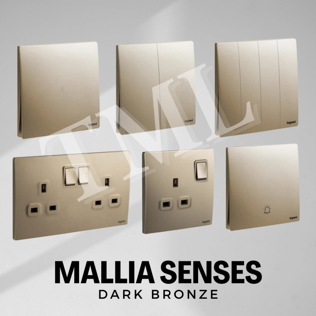 Legrand Mallia Senses Switch Socket Designer Dark Bronze 4HOME SINGAPORE - 4HOME
