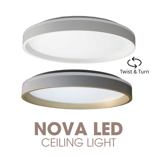 NOVA LED CEILING LIGHT Grey White Gold 40cm
