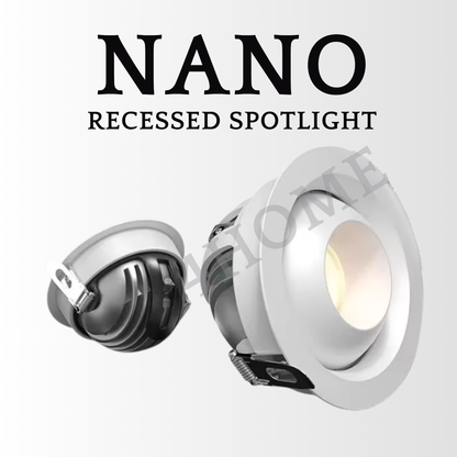 Nano Recessed LED Spotlight 7W 4000K | 360° Rotatable 45° Adjustable Tilt | Premium Downlight Ceiling Light