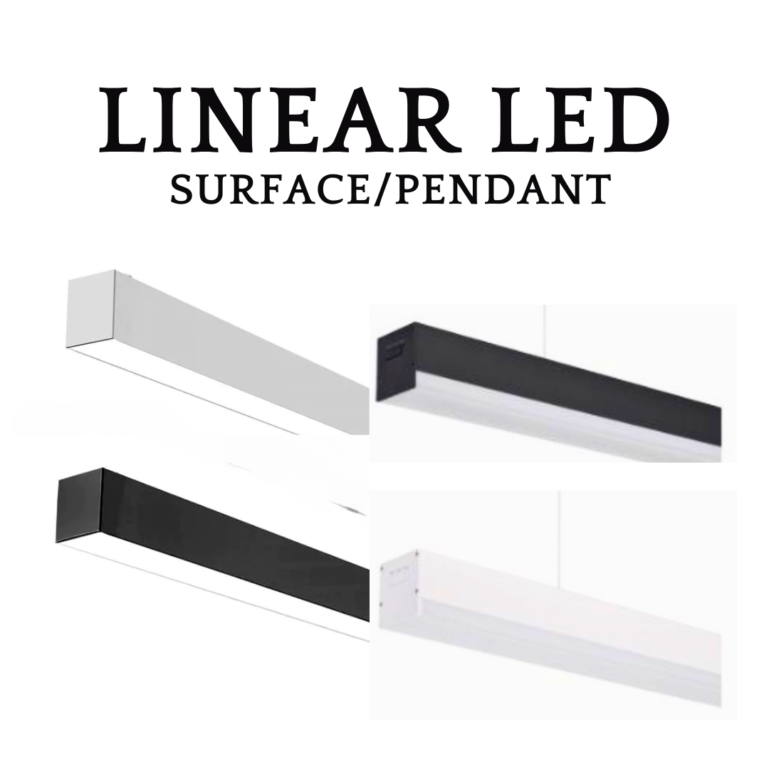 Premium High Power 65W LED Linear Light Surface / Pendant Office Kitchen Living Room Selectable CCT