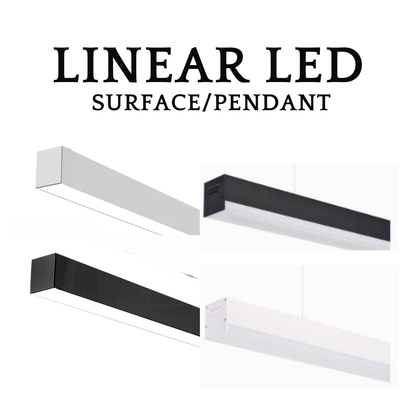 Premium High Power 65W LED Linear Light Surface / Pendant Office Kitchen Living Room Selectable CCT