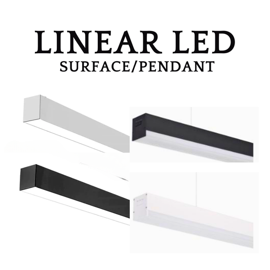 Premium High Power 65W LED Linear Light Surface / Pendant Office Kitchen Living Room Selectable CCT