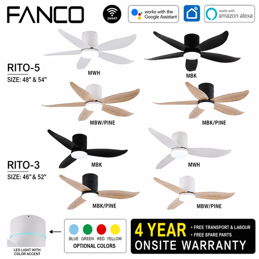 Rito 3 Rito 5 3blades 5Blades White Black with Wood