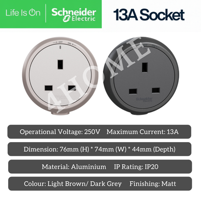 Schneider Power Track Module - Power Socket and USB A C Fast Charge Modules