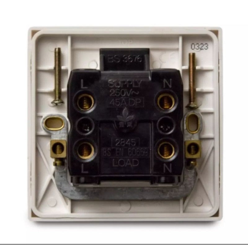 FYM Glacier 45A Double Pole Cooker Switch with Neon 4HOME SINGAPORE - 4HOME