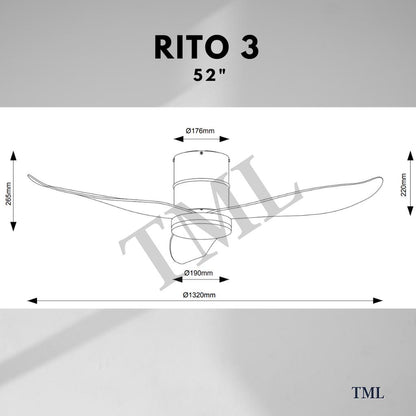 Fanco Smart RITO 3 RITO 5 Black White Pine Wood Ceiling Fan 3 Blades 5 Blades 4HOME SINGAPORE - 4HOME