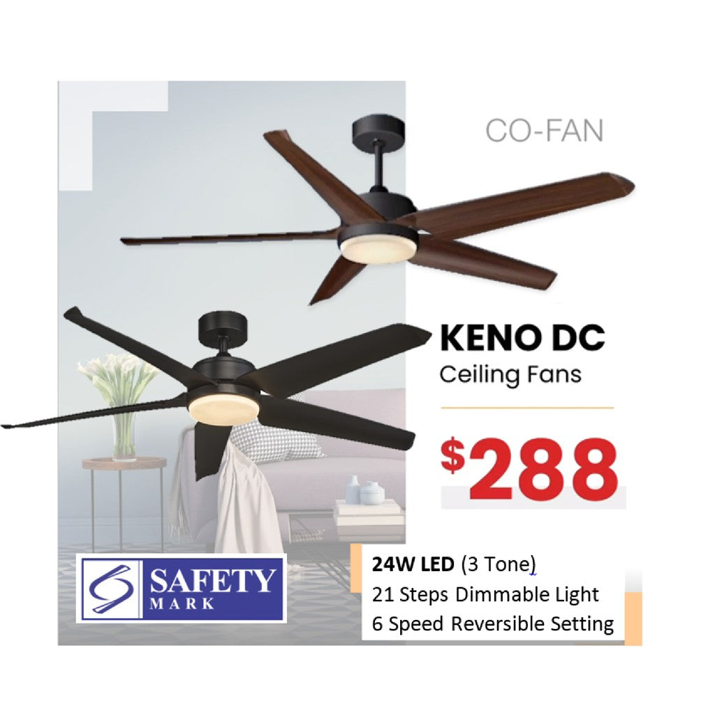 [Installation] Fanco KENO 52" 5 Blades DC Ceiling Fan 24W LED Dimmable 3 Tone 4HOME SINGAPORE - 4HOME
