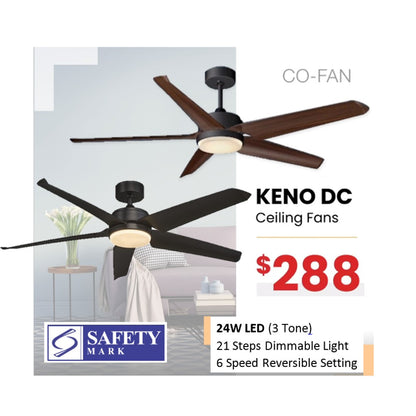 [Installation] Fanco KENO 52" 5 Blades DC Ceiling Fan 24W LED Dimmable 3 Tone 4HOME SINGAPORE - 4HOME
