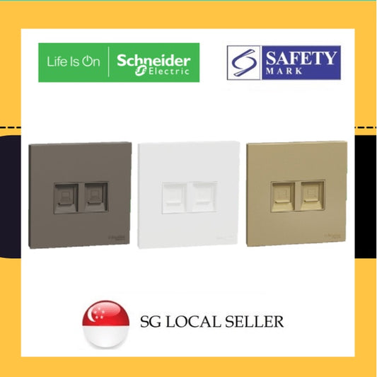 Schneider Avataron C 2Gang CAT6 Data Socket (Wine Gold, Dark Grey, White) 4HOME SINGAPORE - 4HOME