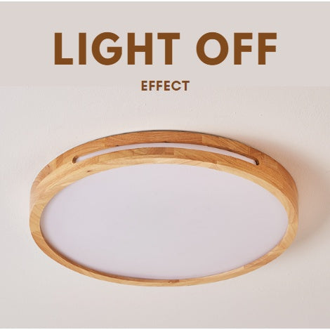 Real Wood Nordic Minimal LED Ceiling Light Wood Frame Tritone Macaron 4HOME SINGAPORE - 4HOME