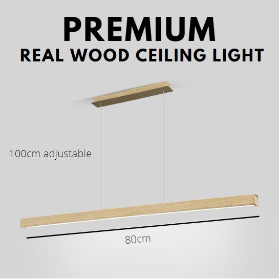 Rectangular linear Wood Japanese Design Pendant Light Dining 4HOME SINGAPORE - 4HOME