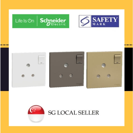 Schneider Avataron C 15A Aircon Socket Wine Gold Dark Grey White 4HOME SINGAPORE - 4HOME
