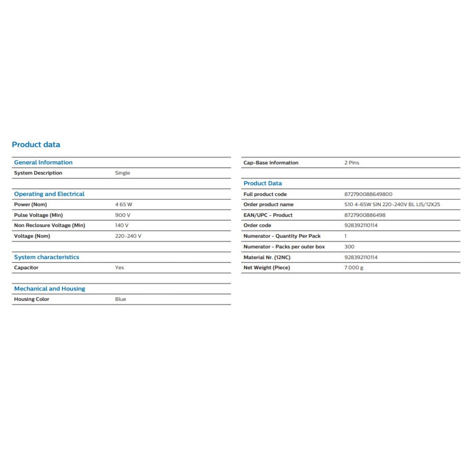 [Bundle of 5] Philips Fluorescent Tube Starter S10 S2-P 4HOME SINGAPORE - 4HOME