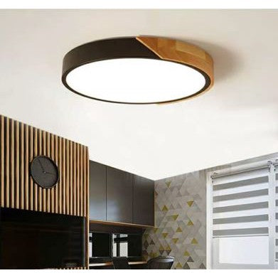4HOME SINGAPORE 24W 36W Nordic Ceiling Light LED Black White with Wooden Frame - 4HOME