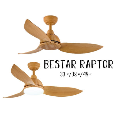 Bestar Raptor Ceiling Fan with 24W LED Light 33inch 38inch 48inch 33" 38" 48" 4HOME SINGAPORE - 4HOME